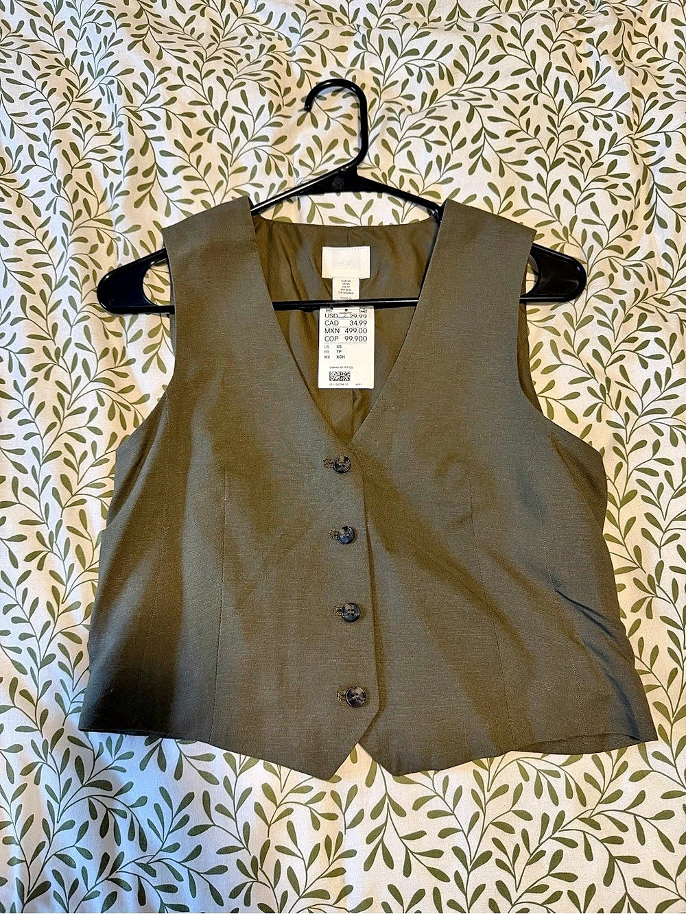 Talbots Women's Button-Front Vest in Green Size small New